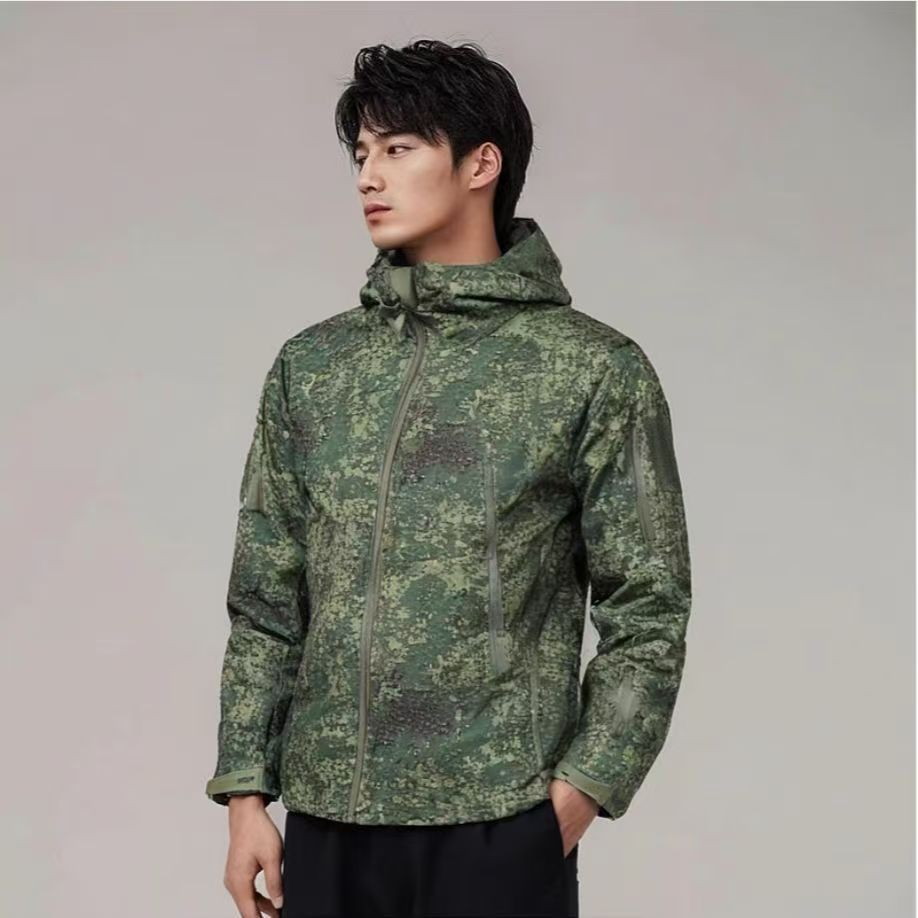 Windproof Jacket Softshell - Uniforme táctico de camuflaje ruso 5XL