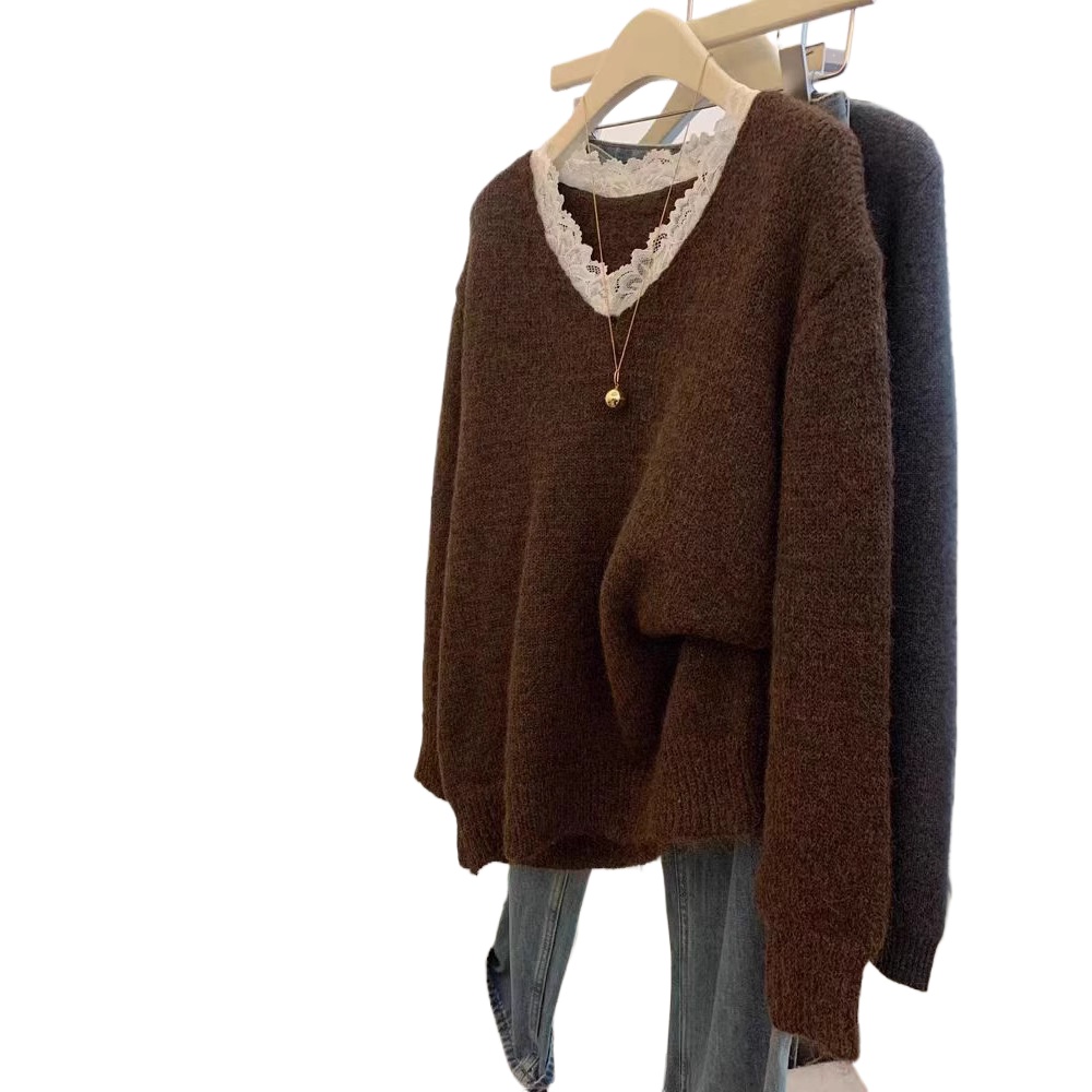Winter Clothing Colors 2026 - Suéter de punto con encaje y